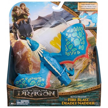 FIGURINE DRAGON TEMPETE 25CM LANCE PROJECTILES - LICENCE FILM DRAGONS-LiloJouets-Questembert-Muzillac-Morbihan