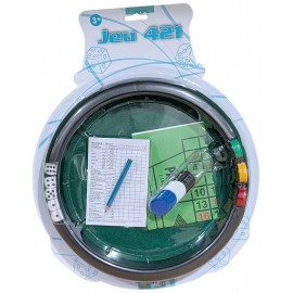 PISTE JEU 421 28CM - AVEC 5 DES  50 JETONS ET RECHARGE SCORE YAMS-3760263943618-Lilojouets-Questembert-Muzillac-Morbihan