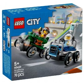 60459 PACK BOLIDES DE COURSES AEROPLANE VS LIT HOPITAL - 70 PIECES - LEGO CITY-5702017812595-Lilojouets-Questembert-Muzillac-Mor