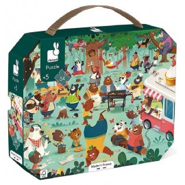 VALISETTE PUZZLE COUSINADE DES OURS 50X40CM 54 PIECES - POSTER INCLUS - JANOD-3700217326104-Lilojouets-Questembert-Muzillac-Morb