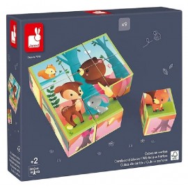 CUBES ANIMAUX DE LA FORET - 9 PIECES - GAMME KUBKID JANOD-3700217327316-Lilojouets-Questembert-Muzillac-Morbihan