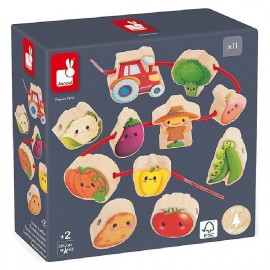PERLES A ENFILER LE POTAGER - 11 PIECES EN BOIS - JANOD-3700217333133-Lilojouets-Questembert-Muzillac-Morbihan
