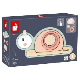 ESCARGOT EMPILABLE SENSORIEL - BASE ET 6 PIECES EN BOIS - JANOD-3700217340520-Lilojouets-Questembert-Muzillac-Morbihan