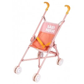 POUSSETTE CANNE ROSE EN METAL 57CM POUR POUPON JUSQU'A 42CM - BABY NURSE SMOBY-3032162204085-Lilojouets-Questembert-Muzillac-Mor