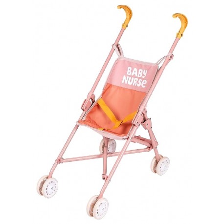 POUSSETTE CANNE ROSE EN METAL 57CM POUR POUPON JUSQU'A 42CM - BABY NURSE SMOBY-3032162204085-Lilojouets-Questembert-Muzillac-Mor