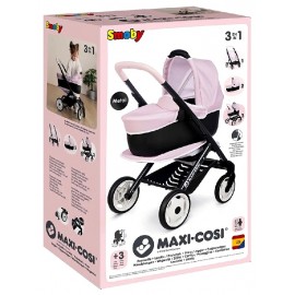 MAXI COSY POUSSETTE LANDAU ROSE 3EN1 EN METAL - SMOBY-3032162531211-Lilojouets-Questembert-Muzillac-Morbihan