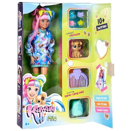 POUPEE KAWAII-HI MIA AVEC FIGURINE ET 10 SURPRISES - POUPEE MANNEQUIN SIMBA-4006592097103-Lilojouets-Questembert-Muzillac-Morbih
