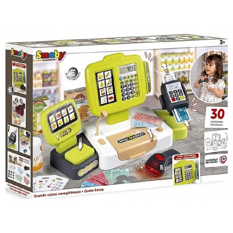 GRANDE CAISSE ENREGISTREUSE ELECTRONIQUE 30 ACCESSOIRES - smoby-3032163501145-Lilojouets-Questembert-Muzillac-Morbihan