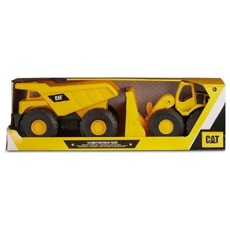 PACK 2 ENGINS CHANTIER 25CM CATERPILLAR BENNE ET CHARGEUR FRONTAL-0021664820469-Lilojouets-Questembert-Muzillac-Morbihan