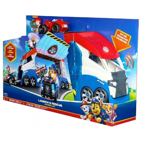 MEGA CAMION DOUBLE LANCEUR SONORE PAT PATROUILLE AVEC VEHICULE ET FIGURINE RYDER-0778988453438-Lilojouets-Questembert-Muzillac-M