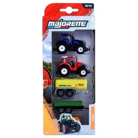PACK TRACTEURS ET REMORQUES DE LA FERME 7CM METAL ASST 5 ACCESSOIRES MAJORETTE-3467452077313-Lilojouets-Questembert-Muzillac-Mor