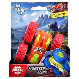 VOITURE MONSTER FLIPPY 10CM REVERSIBLE A FRICTION ASST - DICKIE TOYS-4006333088674-Lilojouets-Questembert-Muzillac-Morbihan