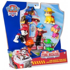 PACK 7 FIGURINES PAT PATROUILLE 6CM - FIRE RESCUE RESCUE PAW PATROL-0681147067691-Lilojouets-Questembert-Muzillac-Morbihan