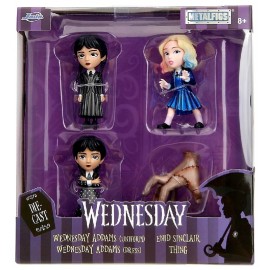 PACK 4 FIGURINES WEDNESDAY MERCREDI ADDAMS 6CM EN METAL - JADA-4006333089909-Lilojouets-Questembert-Muzillac-Morbihan