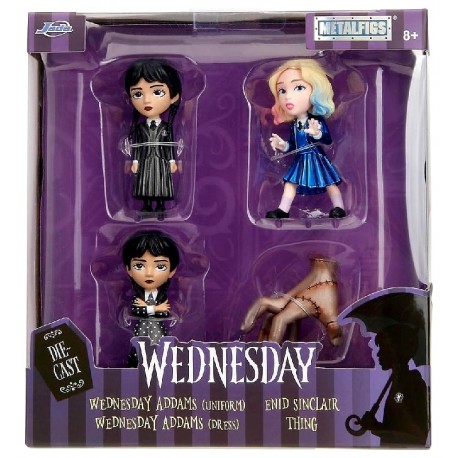PACK 4 FIGURINES WEDNESDAY MERCREDI ADDAMS 6CM EN METAL - JADA-4006333089909-Lilojouets-Questembert-Muzillac-Morbihan