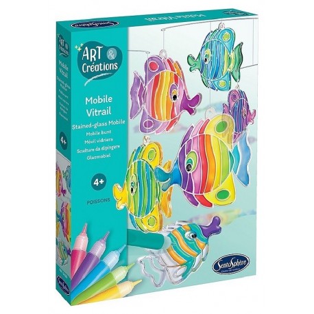 COFFRET MOBILE VITRAIL POISSONS - ART&CREATIONS SENTOSPHERE-3373910024204-Lilojouets-Questembert-Muzillac-Morbihan