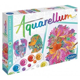 AQUARELLUM ANIMAUX CHIMERES - 3 TABLEAUX 25X32CM 9 PEINTURES - SENTOSPHERE-3373910063982-Lilojouets-Questembert-Muzillac-Morbiha