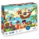 PUZZLE LES PIRATES 36 PIECES 33X23CM AVEC POSTER - CALYPTO