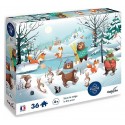 PUZZLE SOUS LA NEIGE 36 PIECES 33X23CM AVEC POSTER - CALYPTO