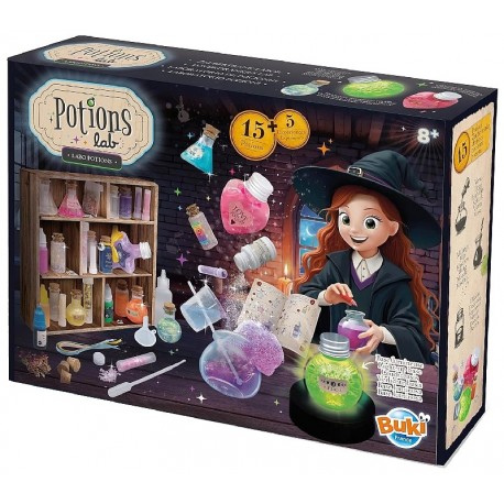 COFFRET LABO POTIONS - 15 POTIONS 5 EXPERIENCES AVEC FLACONS - BUKI-3700802106357-Lilojouets-Questembert-Muzillac-Morbihan
