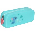 TROUSSE TURQUOISE EN SILICONE STITCH DISNEY 18X7X5CM