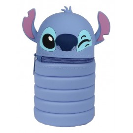 TROUSSE TUBE RETRACTABLE EN SILICONE TETE DE STITCH DISNEY 19X7X7CM ASST-5903686380990-Lilojouets-Questembert-Muzillac-Morbihan
