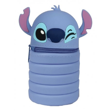 TROUSSE TUBE RETRACTABLE EN SILICONE TETE DE STITCH DISNEY 19X7X7CM ASST-5903686380990-Lilojouets-Questembert-Muzillac-Morbihan