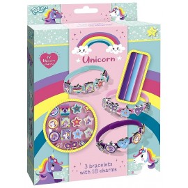 KIT CREATIF 3 BRACELETS ET 18 CHARMS LICORNE - TOTUM