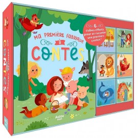 COFFRET MA PREMIERE FABRIQUE A CONTES - AVEC LIVRE ET 6 CUBES - AUZOU EVEIL-9791039544412-Lilojouets-Questembert-Muzillac-Morbih