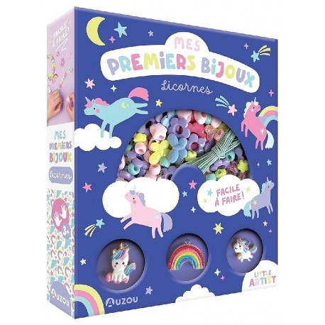 COFFRET MES PREMIERS BIJOUX LICORNES - 230 PERLES ET ACCESSOIRES - AUZOU BIJOUX-9791039556811-Lilojouets-Questembert-Muzillac-Mo