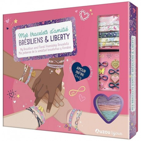 GRAND COFFRET MES BRACELETS D'AMITIE BRESILIENS ET LIBERTY - AUZOU BIJOUX-9791039563239-Lilojouets-Questembert-Muzillac-Morbihan