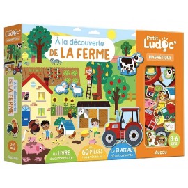 COFFRET A LA DECOUVERTE DE LA FERME - 60 MAGNETS LIVRE ET PLATEAU AIMANTE-9791039563543-Lilojouets-Questembert-Muzillac-Morbihan