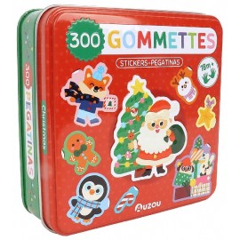 BOITE METAL 300 GOMMETTES REPOSITIONNABLES - NOEL - AUZOU