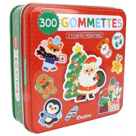 BOITE METAL 300 GOMMETTES REPOSITIONNABLES - NOEL - AUZOU-9791039564311-Lilojouets-Questembert-Muzillac-Morbihan