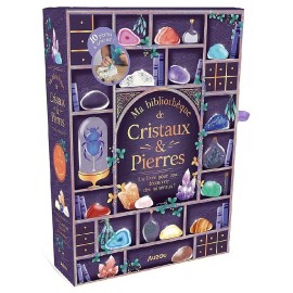 COFFRET MA BIBLIOTHEQUE DE CRISTAUX ET PIERRES - LIVRE ET 10 CRISTAUX - AUZOU-9791039566698-Lilojouets-Questembert-Muzillac-Morb