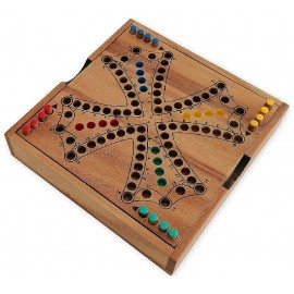 JEU DE TOCK POCKET PLATEAU 2/4 JOUEURS 18X18CM - 16 PIONS ET 1 JEU DE CARTES