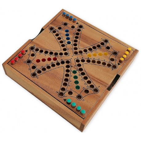 JEU DE TOCK POCKET PLATEAU 2/4 JOUEURS 18X18CM - 16 PIONS ET 1 JEU DE CARTES-0710497654951-Lilojouets-Questembert-Muzillac-Morbi