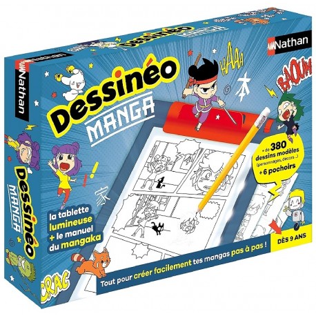 COFFRET DESSINEO MANGA - TABLETTE LUMINEUSE ET MANUEL DU MANGAKA - 380 MODELES-3262190003118-Lilojouets-Questembert-Muzillac-Mor