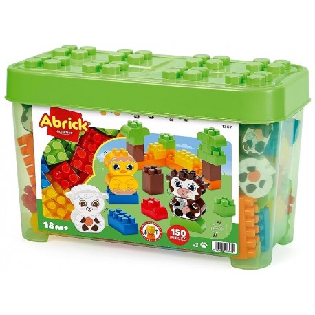 COFFRET FERME ABRICK 150 PIECES AVEC 3 FIGURINES - ECOIFFIER-3280250013679-Lilojouets-Questembert-Muzillac-Morbihan