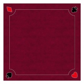 TAPIS DE JEU CARTES 70X70CM BORDEAUX ANTIDERAPANT - GAMME EXCELLENCE