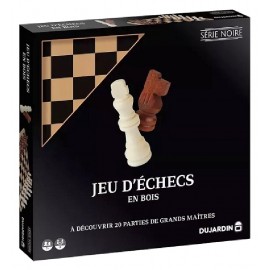 JEU D'ECHECS - PLATEAU 26CM ET PIECES EN BOIS - SERIE NOIRE DUJARDIN