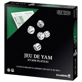 JEU YAM 421 - PLATEAU 26CM 5 DES ET FEUILLES DE SCORE - SERIE NOIRE DUJARDIN