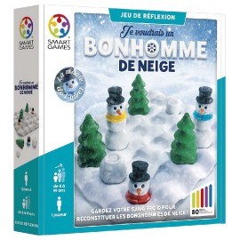 JEU JE VOUDRAIS UN BONHOMME DE NEIGE - 80 DEFIS - JEU DE REFLEXION SMARTGAMES-5414301527152-Lilojouets-Questembert-Muzillac-Morb