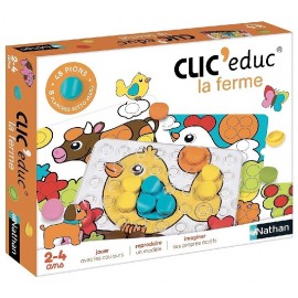 COFFRET CLIC'EDUC LA FERME - 8 PLANCHES 48 PIONS DE COULEURS - NATHAN-8410446316085-Lilojouets-Questembert-Muzillac-Morbihan COFFRET CLIC'EDUC LA FERME - 8 PLANCHES 48 PIONS DE COULEURS - NATHAN-8410446316085-Lilojouets-Questembert-Muzillac-Morbihan