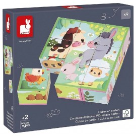 CUBES ANIMAUX DE LA FERME - 9 PIECES - JANOD-3700217333294-Lilojouets-Questembert-Muzillac-Morbihan