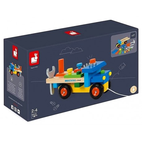 CAMION DE BRICOLAGE 17 PIECES EN BOIS - BRICO'KIDS - JANOD-3700217350222-Lilojouets-Questembert-Muzillac-Morbihan