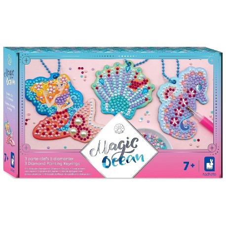 COFFRET 3 PORTE-CLEFS A DIAMANTER - MAGIC OCEAN HACHETTE JANOD-3700217377939-Lilojouets-Questembert-Muzillac-Morbihan