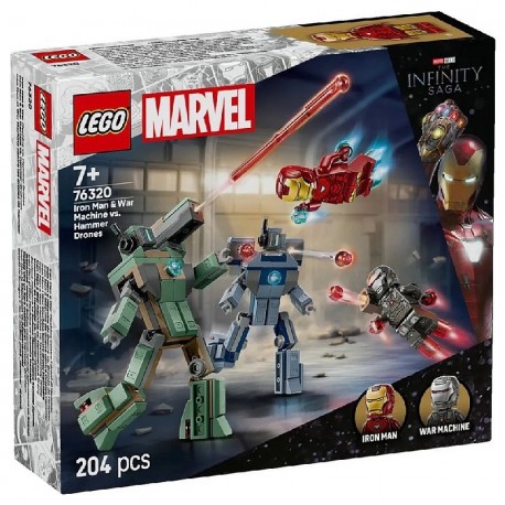 76320 IRON MAN ET WAR MACHINE CONTRE DRONES DE HAMMER - 204 PIECE - LEGO MARVEL-5702017817927-Lilojouets-Questembert-Muzillac-Mo