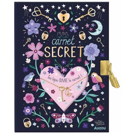 CARNET SECRET AVEC BIJOU LUNE ET CADENAS - PAPETERIE CREATIVE AUZOU-9791039530453-Lilojouets-Questembert-Muzillac-Morbihan