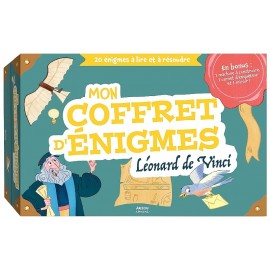 MON COFFRET D'ENIGMES LEONARD DE VINCI - 20 ENIGMES A LIRE ET A RESOUDRE-9791039564410-Lilojouets-Questembert-Muzillac-Morbihan